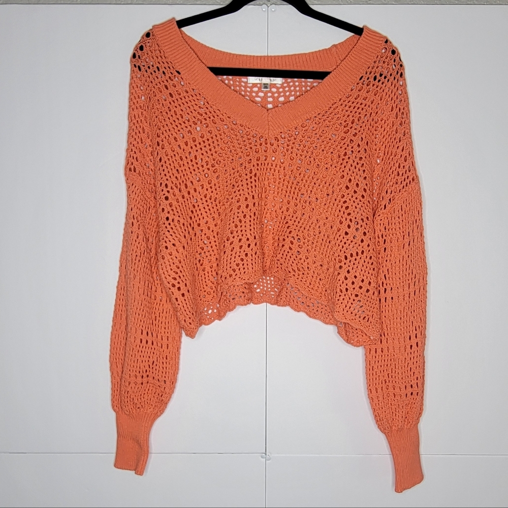 Daily Thread Boho Crochet Crop Sweater — Women’s XS